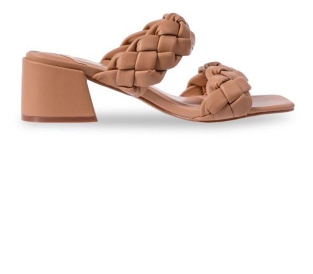 Ninety Union Twist Block Herl Sandals In Taupe Size 8 In Box EUC